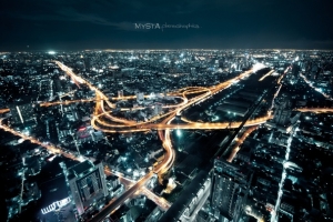 流光夜晚现代都市