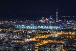 夜城 俯视图 摩天大楼 城市灯光 台湾台北 4k壁纸 3840x2160
