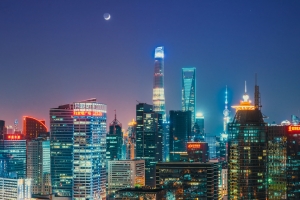 中国上海城市风光晚上图片