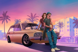 《GTA6》人物 汽车 绘画 4K游戏壁纸