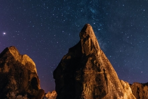 石头 岩石 星空 星星 夜间 4k壁纸 3840x2160