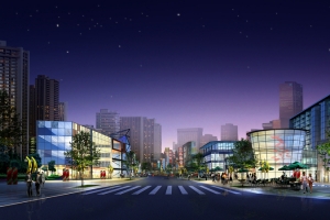 商场夜景海报背景素材