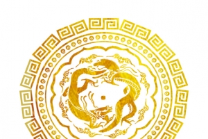 圆形龙腾纹