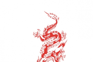 中国风手绘龙像