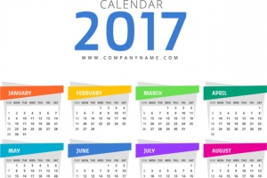 蓝色2017新年日历