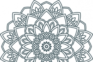 曼陀罗蓝色花纹矢量图