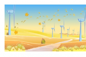 秋季风景矢量插画背景素材