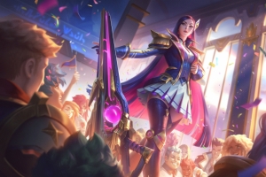  英雄联盟《lol》战斗学院凯特琳炫彩皮肤4k壁纸
