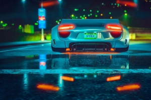 3840x2160 汽车 跑车 后视 车灯 道路壁纸 背景