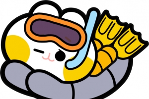 卡通潜水可爱