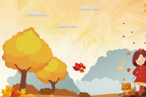秋天秋季手绘金黄banner