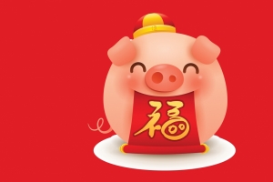 猪福到2018年春节喜庆4k壁纸