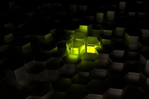 3840x2160 结构 六边形 3d 发光壁纸 背景