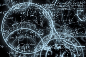 黑板上的数学公式海报背景