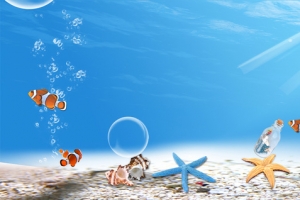 夏季小清新蓝色海报背景