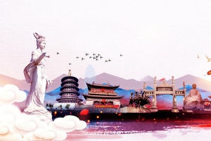 洛阳城市旅游海报背景