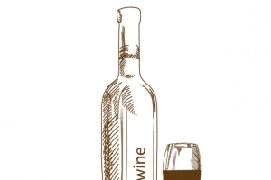 卡通手绘红酒酒杯