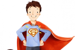 高清父亲节超人爸爸小孩子