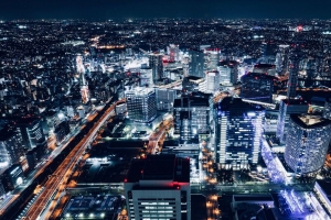 夜城 建筑 鸟瞰图 建筑 大都市 灯光 4k壁纸 3840x2160