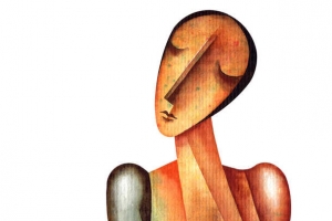 印象派油画女人