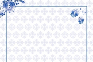 中国风蓝色花纹简约边框平面广告