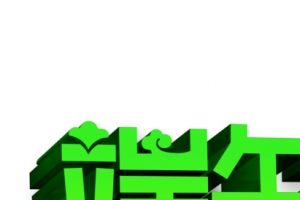 端午节绿色清新立体字