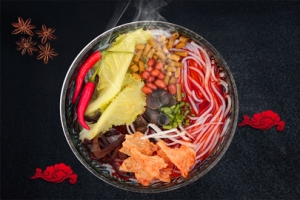 黑色祥云湖南螺蛳粉banner美食
