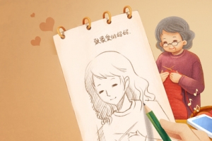 母亲节温馨简约手绘banner