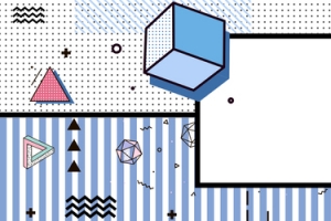 正方体长方体几何孟菲斯banner背景