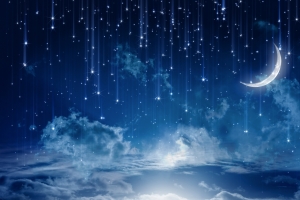 明月 月光 星星 晚上 4K风景壁纸