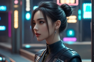 未来魔力赛博风格美女 2880x1800高清电脑壁纸免费下载