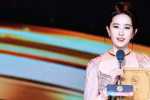 刘亦菲领奖现场高清图3440x1440带鱼屏美女壁纸