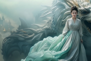 小龙女 龙 唯美 3440x1440带鱼屏壁纸