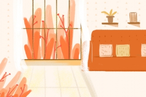 秋季卡通可爱室内banner