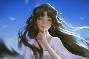 白色裙子 长发 可爱美女4k动漫壁纸
