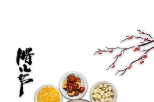 冬天腊八节粥五谷杂粮树枝梅花