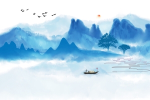 中国风山水展板-1
