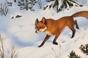 狐狸 雪 艺术 森林 冬季 4k壁纸 3840x2160