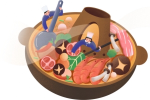 串串 火锅 插画 美食