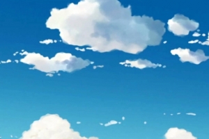 动漫世界蓝天白云朵朵海报背景