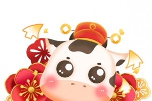 元宝卡通元素png小牛