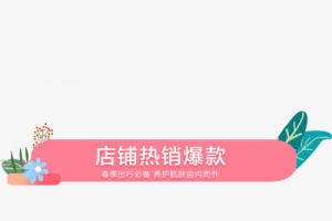 粉色可爱淘宝店铺热销设计标签