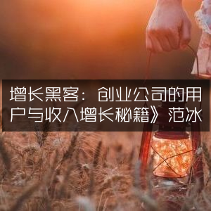 增长黑客，创业公司用户与收入增长宝典 —— 范冰力作，赋能个人能力提升