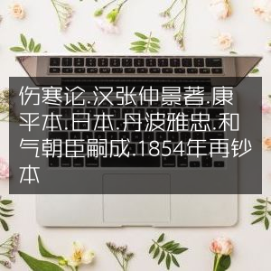 《伤寒论》康平本，汉张仲景原著，1854年日本丹波雅忠、和气朝臣嗣成再钞