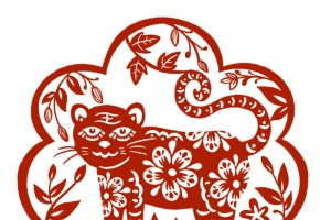 虎年边框春节剪纸