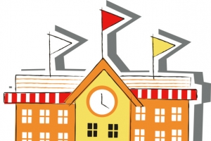 卡通学校矢量图