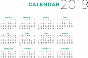 简约商务2019年日历