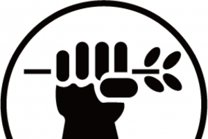 亲肤手与黑色树叶简笔画高清PNG透明免扣设计素材免费下载