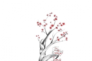 手绘古树