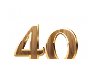 木纹金边数字40